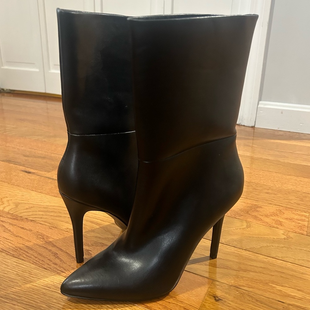 Charles By Charles David Palisades Black Mid Calf Heeled Boots 8 NWOB - Picture 2 of 16